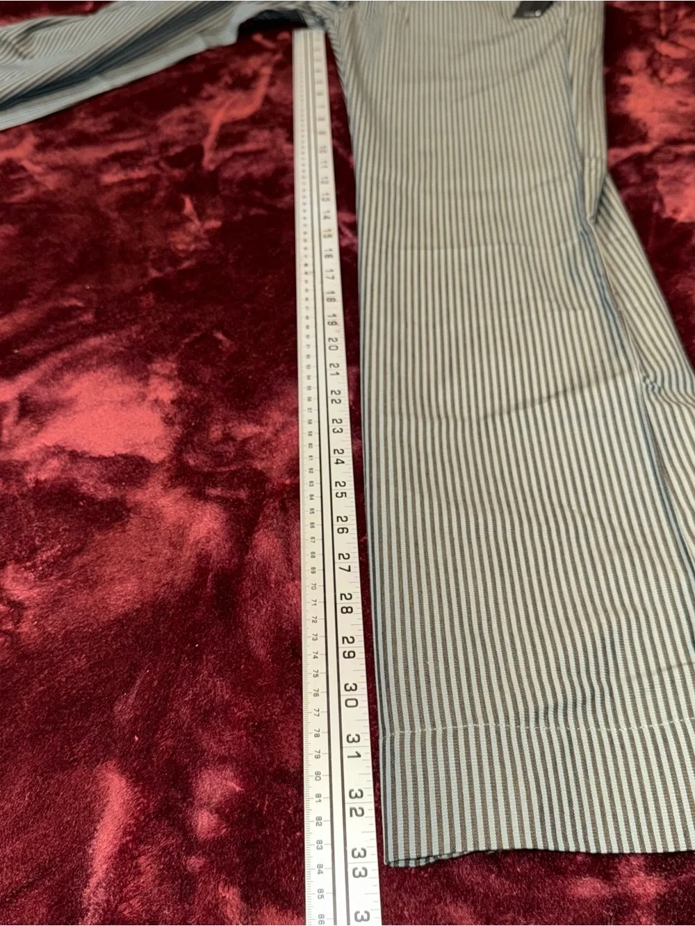 Hurley Green & Brownish Black Pin Stripe Pants Size 7 Low Rise Women's NWT
